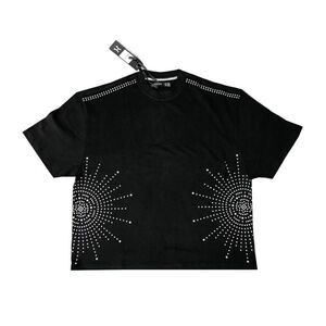 Hudson Outerwear Crew Neck T-Shirt Starburst Mens Black 595
